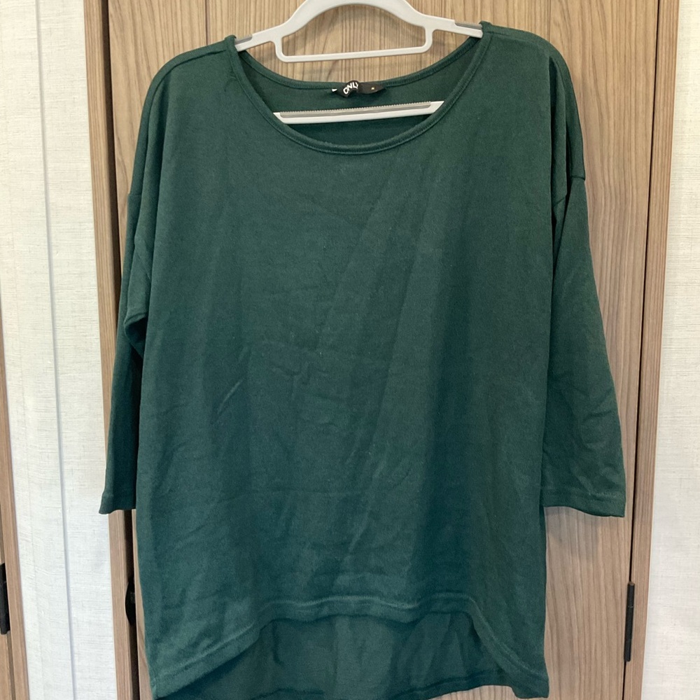 ONLY Womens Dark Green Sweater Round Neck Size M